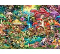 Dreamlike Scenery Mushroom 1000 Piece Jigsaw Puzzles for Adults Colourful Fun Challenging & Brainteasing Educational Learning Gift Present for Children Boys Girls 1000 Piece Puzzle for Adults