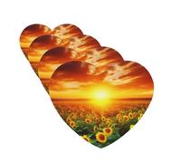 Dreamlike Sunset Of A Sunflower Field Car Air Fresheners Cards Set of 4 Pieces Personalized Car Fresheners Gifts for Men Women Auto Aromatherapy Tablets Hanging Scented Cards for Wardrobe Bathroom