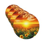 Dreamlike Sunset Of A Sunflower Field Car Air Fresheners Cards Set of 4 Pieces Personalized Car Fresheners Gifts for Men Women Auto Aromatherapy Tablets Hanging Scented Cards for Wardrobe Bathroom