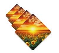 Dreamlike Sunset Of A Sunflower Field Car Air Fresheners Cards Set of 4 Pieces Personalized Car Fresheners Gifts for Men Women Auto Aromatherapy Tablets Hanging Scented Cards for Wardrobe Bathroom