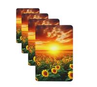 Dreamlike Sunset Of A Sunflower Field Car Air Fresheners Cards Set of 4 Pieces Personalized Car Fresheners Gifts for Men Women Auto Aromatherapy Tablets Hanging Scented Cards for Wardrobe Bathroom