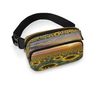 Dreamlike Sunset Of A Sunflower Field Fanny Pack for Men Women Hip Bum Bag with Adjustable Strap Fashion Waist Pack Mini Crossbody Bags Belt Bag