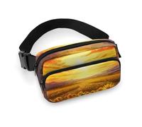 Dreamlike Sunset Of A Sunflower Field Fanny Pack for Women Men Waist Bag Belt Bag Adjustable Casual Bag for Travel Sports Hiking, white, 7.9x5.1inches