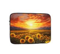 Dreamlike Sunset of A Sunflower Field Laptop Case 13 inch, TSA Laptop Sleeve Shockproof Protective Notebook Case Water Resistant Computer Carrying Cover Briefcase Handbags Men Women Computer Bag