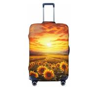 Dreamlike Sunset Of A Sunflower Field Luggage Cover for Suitcase Tsa Approved, Spandex Stretch Suitcase Protector Washable Baggage Covers Travel Luggage Sleeve Large Suit Case Cover Fit 18-32 Inch