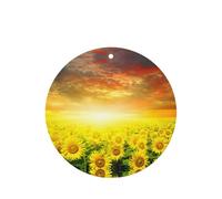 Dreamlike Sunset Of A Sunflower Field Printing Fashion Car Air Freshener Cards 10 Pcs Car Scented Hanging Sheets
