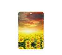 Dreamlike Sunset Of A Sunflower Field Printing Fashion Car Air Freshener Cards 10 Pcs Car Scented Hanging Sheets