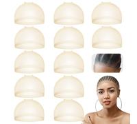 Dreamlover Thin Lace Front Wig Cap for Women, HD Bald Cap for Lace Front, Hair Net, Beige, 12 Pieces