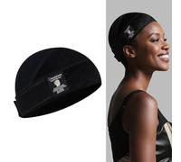 Dreamlover Wide Wig Grip Cap for Lace Front Wigs, 2-in-1 Black Adjustable Wig Caps with Wig Band for Women, 1 Piece