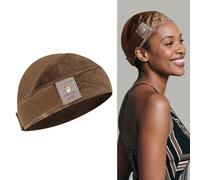 Dreamlover Wig Grip Cap for Women, 2-in-1 Breathable Wig Caps with Velvet Wig Grip Headband for Lace Front Wigs, Brown, 1 Piece