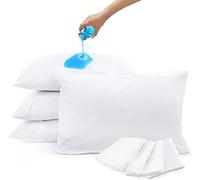 DreamNights Waterproof Pillow Protectors 4 Pack Quilted Zipped (Standard Size - 50 x 70 cm) Quilted Pillow Protectors, Soft & Breathable Microfiber Pillowcase Protectors