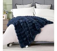 DREAMNINE - Super Soft Faux Rabbit Fur Throw Blanket Thick Sofa Throw 50 x 60 Inches Reversible Warm Winter Soft Decorative Cute Cosy Bedroom Blanket