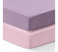 Dreamology CotBed Fitted Sheets,100% Cotton Jersey Cot Bed sheet, Fitted sheet, Girls, Boys, Cot Bed Sheet and Crib sheets, Cot Bed Sheets 140 x 70cm,Cot Mattress Sheet | Purple,Pink
