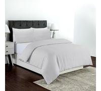 Dreamology Single Size Duvet Cover Sets, Polycotton, Soft Fabric Dobby Stripe, Button Closure, single Duvet Cover Set, Duvet Cover Single Size With 1 Pillowcase (135 X 200) (Silver)