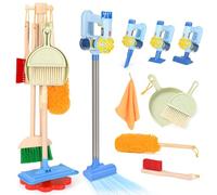 Dreamon Kids Cleaning Set - 11 PCS Toddler Cleaning Toys with Real Working Vacuum, Broom, Mop, Duster - Pretend Play Housekeeping Set for Boys & Girls Ages 3+, Birthday Gift