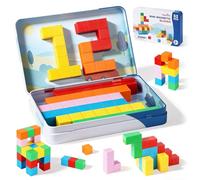 Dreamon Mini Magnetic Blocks 52PCS Magnetic Building Blocks for Kids with Tin Box Magnet Cubes Montessori STEM Toy Toddlers Boys Girls Aged 3 4 5 6 Years Old