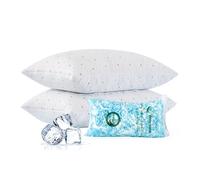 Dreamood Pillows Queen Size 2 Pack with Bamboo Fiber Cooling Bed Pillow with Hypoallergenic Cover Shredded Memory Foam Pillows for Sleep Adjustable Firm & Soft Pillows for Back Side Stomach Sleepers