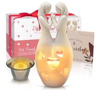DREAMORIE Sisters Birthday Gifts from Sister, Polyresin Candle Holder Statue - W/Flickering Led, Unique Birthday Gifts for Women Friends BFF Bestie Female, Anniversary Present for Girlfriend