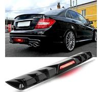 DREAMOTOR 34" Car Rear Diffuser with Brake Light, Universal Rear Diffuser Bumper Spoiler Lip Compatible with Infiniti FX35 FX37 FX50 Nissan Altima Dodge Charger SXT Chevy Camaro VW Acura