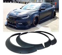 DREAMOTOR 4 x Universal Wheel Arches Flexible Fender Flares 800mm Polypropylene Extra Wide Body Black