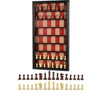 Dreamplay Gifts Wall Mount Chess Board Wall Mounted Wooden Chess Board Giant Chess Set Vertical Hanging Display Case Family Playing Field Art Decoration for Home (Black)