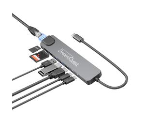 DreamQuest USB C Hub 8-in-1 USB Hub for Laptops, 4K HDMI to USB-C Adapter, 65W PD, USB 3.0/2.0 Data Ports, SD/TF Compact Multiport Adapter for MacBook Air/Pro, HP, Dell, iPad, Galaxy Dex