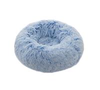 DreamQuil Dog Bed for Extra Large Dogs, Calming Donut Washable Cat Bed Two Tone Shaggy Fluffy fur Round Cuddler Dog Anxiety Relief Pet Cushion Beds, 80cm Diameter, Blue