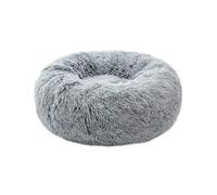 DreamQuil Dog Bed for Extra Large Dogs, Calming Donut Washable Cat Bed Two Tone Shaggy Fluffy fur Round Cuddler Dog Anxiety Relief Pet Cushion Beds, 80cm Diameter, Gray