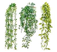 DREAMS 21 3-pack Fake Hanging Plants Artificial Indoor/Outdoor | Hanging Plants for Room Decor, Wall Shelf, Patio Garden