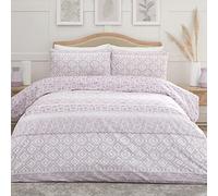 Dreams And Drapes Design - Aden - Easy Care Duvet Cover Set - King Bed Size in Plum