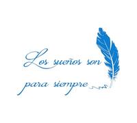 Dreams are Always Spanish Los Ueños On para Iempre Famous Saying Wall Stickers 48x72.5cm Store Decoration Blue