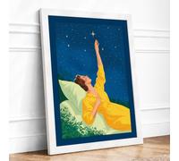 Dreams Beneath the Stars Modern Framed Wall Art Print A1 (84.1×59.4cm) White, Wall Decor for Living Room, Bedroom, Office & Home, Ready to Hang, Art Gift