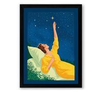 Dreams Beneath the Stars Modern Framed Wall Art Print A2 (59.4×42cm) Black, Wall Decor for Living Room, Bedroom, Office & Home, Ready to Hang, Art Gift