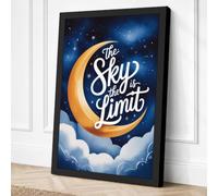 Dreams Beyond the Moon Canvas Wall Art Print 24x16 Inch (61 x 41 cm)