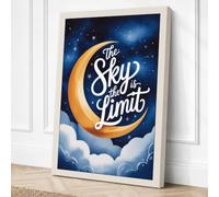Dreams Beyond the Moon Canvas Wall Art Print 36x24 Inch