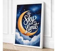 Dreams Beyond the Moon Canvas Wall Art Print 36x24 Inch