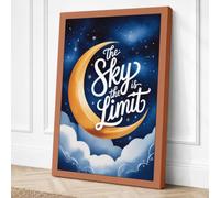 Dreams Beyond the Moon Canvas Wall Art Print 36x24 Inch (91 x 61 cm)