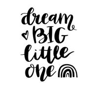 Dreams Big Little Rainbow Nursery New Baby Greetings Vinyl Wall Stickers 40x51.4cm Waterproof Black