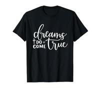 Dreams Do Come True Inspirational Motivational Positive Value Graphic T-Shirt, Men, Black, M