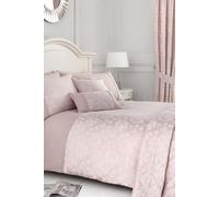 Dreams & Drapes 'Blossom' Premium Woven Jacquard Floral Blossom Duvet Cover Set in Rose | Size: Super King Dreams & Drapes Rose Super King