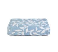 Dreams & Drapes Blue Leaf Hand Towel - 50 x 90cm - 100% Cotton - Soft & Fluffy - Vintage Floral Bathroom Towel - Botanical Design - Small Towel for Hands or Hair