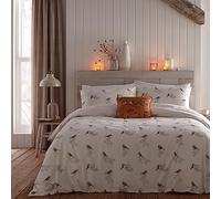 'Chickadee's' Brushed Cotton Duvet Cover Set Dreams & Drapes Natural Super King
