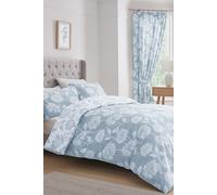 Dreams & Drapes 'Chrysanthemum' Easy Care Duvet Cover Set in Blue | Size: Super King Dreams & Drapes Blue Super King