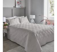 'Cavali' Pinsonic Microfibre Textured Warm Bedspread Serene Silver One Size