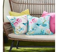 Dreams & Drapes Design - Amelle Outdoor - Water & UV Resistant Cushion Cover - 43 x 43cm in Blue