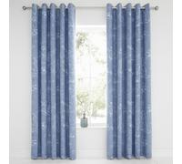 Dreams & Drapes Design - Oriental Garden - Blackout Pair of Eyelet Curtains - 66" Width x 54" Drop (168 x 137cm) in Blue