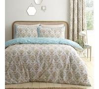Dreams & Drapes Edena Decorative Floral Duvet Cover Set Double 200 x 200cm - Easy Care Bedding with Elegant Floral Design, Includes 2 Pillowcases