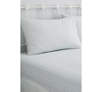 Dreams & Drapes 'Finlay Stripe' Easy Care Pinstriped Fitted Sheet in Blue | Size: King Fitted Dreams & Drapes Blue King Fitted