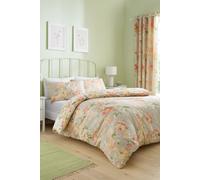 Dreams & Drapes 'Florette' Easy Care Floral Print Duvet Cover Set in Natural | Size: King Dreams & Drapes Natural King