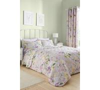 Dreams & Drapes 'Florette' Easy Care Floral Print Quilted Bedspread in Lilac | Size: 200 cm x 230 cm Dreams & Drapes Lilac 200 cm x 230 cm